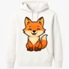 Unisex Hoodie with Smiling Fox Design - Fun and Cozy Style
