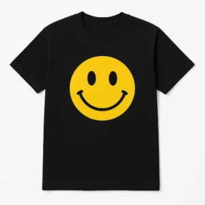 Unisex T-Shirt with Happy Smiley Face Icon Design