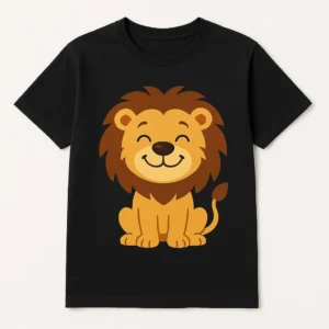 Unisex T-Shirt with Smiling Lion Design - Comfortable and Stylish
