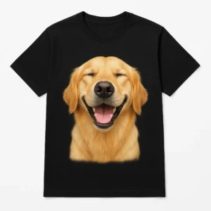 Unisex T-Shirt with Smiling Dog Design - Fun and Casual Style