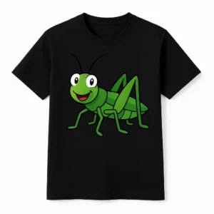 Unisex T-Shirt with Happy Smiling Grasshopper Design - Fun and Playful Style