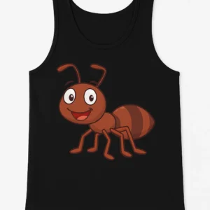 Unisex Tank Top with Happy Smiling Ant Design - Fun and Casual Style