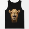 Unisex Tank Top with Happy Laughing Camel Design - Fun and Casual Style