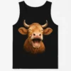 Unisex Tank Top with Happy Laughing Cow Design