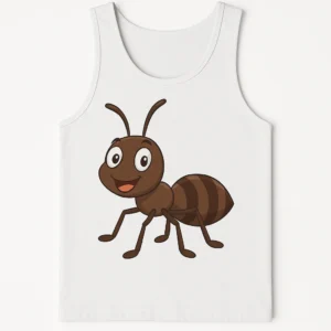 Unisex Tank Top with Happy Smiling Ant Design - Fun and Casual Style