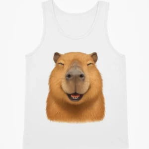 Unisex Tank Top with Happy Smiling Capybara Design