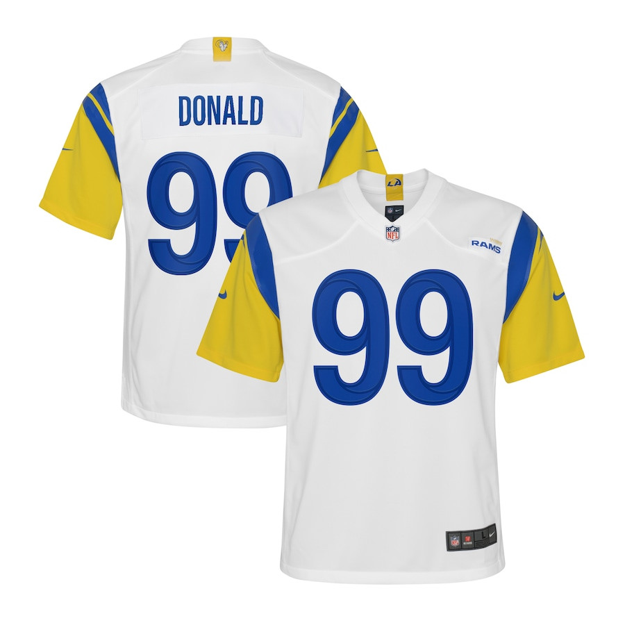 Aaron Donald 99 Los Angeles Rams YOUTH Game Jersey - White JS2129 Saliibo