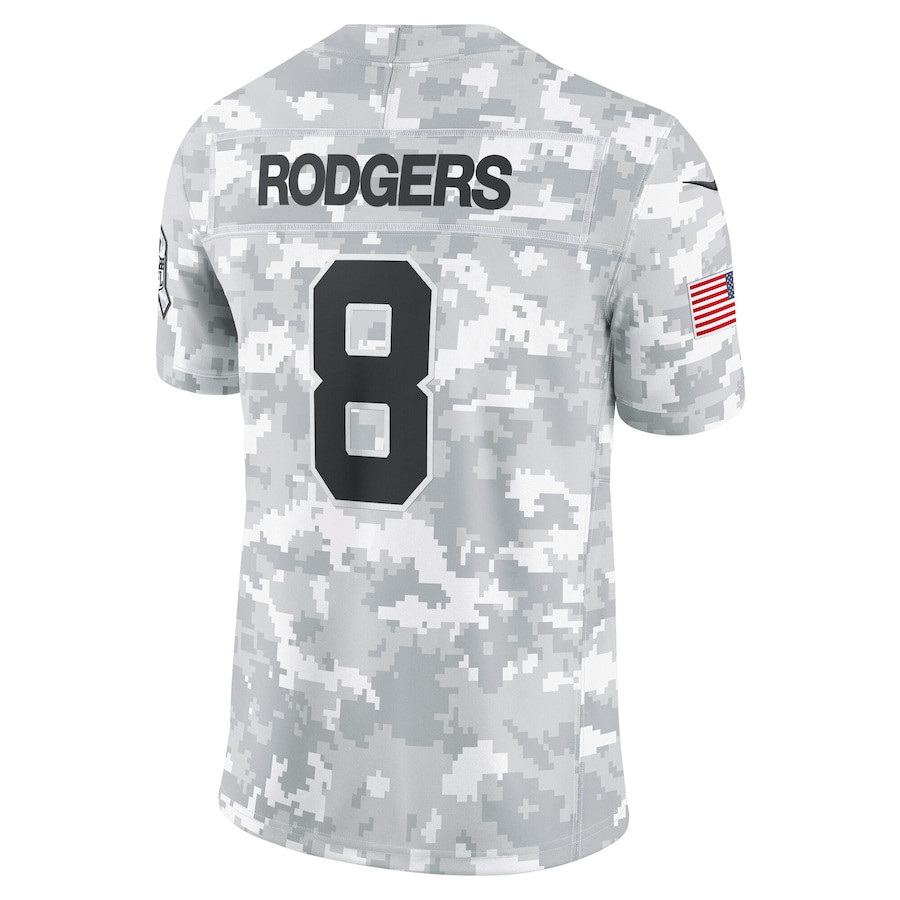 Aaron Rodgers 8 New York Jets 2024 Salute to Service Limited Men Jersey - Arctic Camo JS2460 Saliibo - Image 3