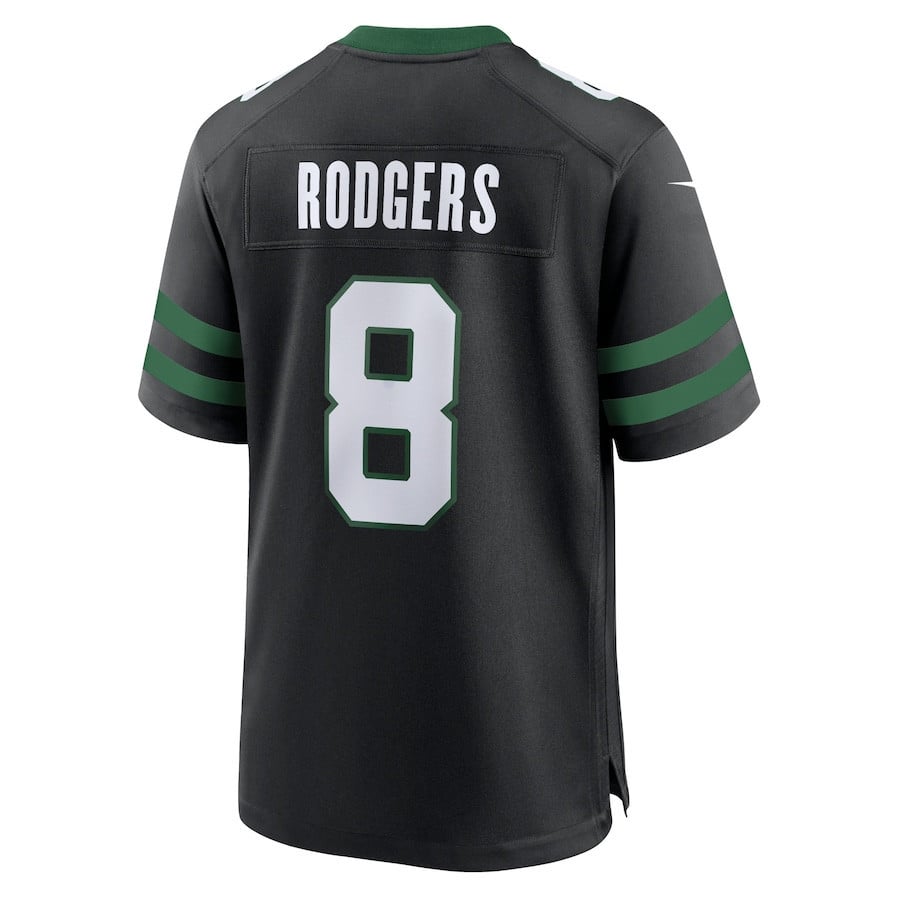 Aaron Rodgers 8 New York Jets Alternate Game Jersey - Men, Legacy Black JS8506 Saliibo - Image 3