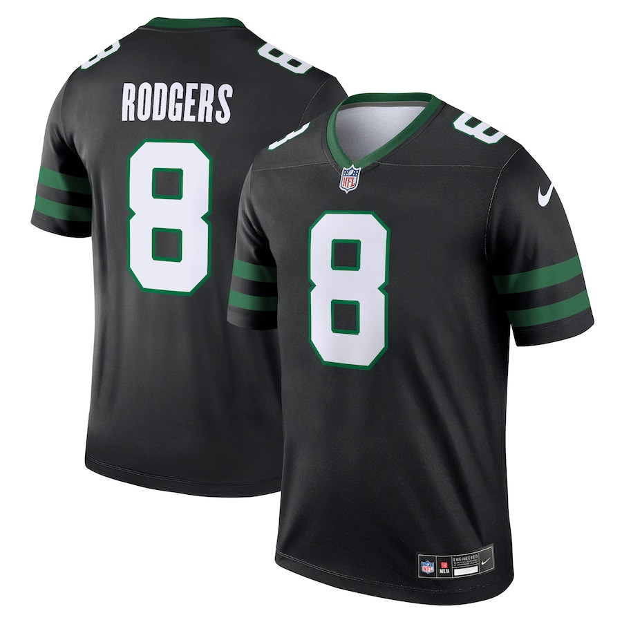 Aaron Rodgers 8 New York Jets Alternate Legend Jersey - Men, Legacy Black JS4369 Saliibo