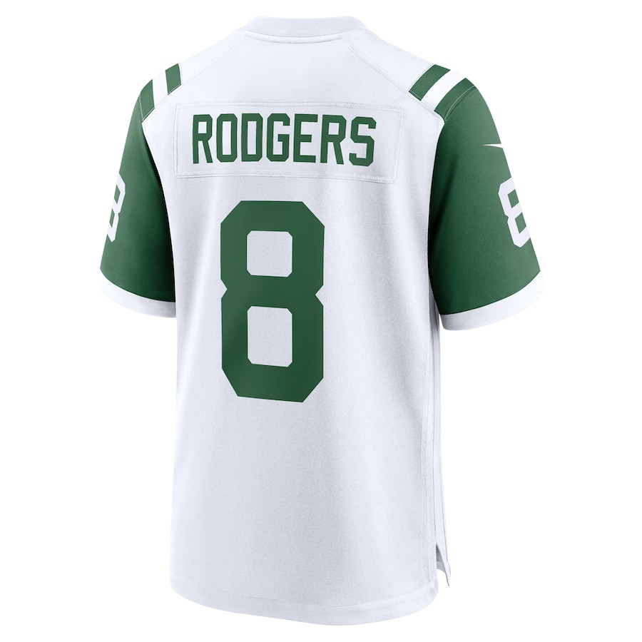 Aaron Rodgers 8 New York Jets Classic Alternate Game Men Jersey - White JS9552 Saliibo - Image 3