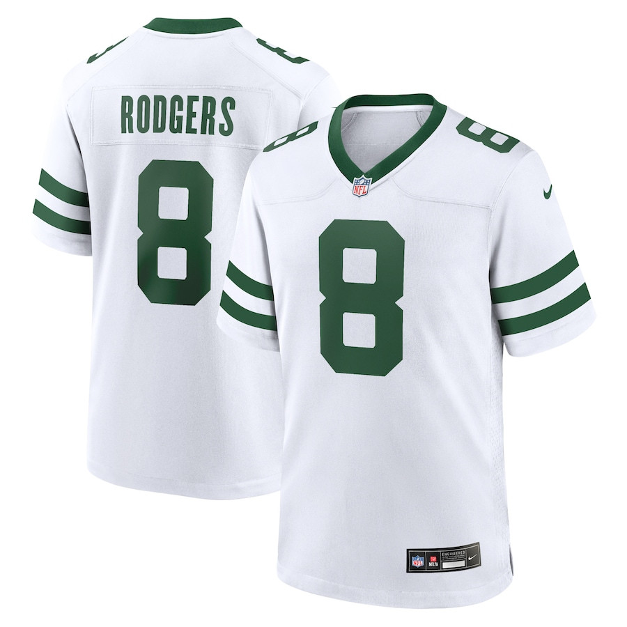 Aaron Rodgers 8 New York Jets Game Men Jersey - Legacy White JS7813 Saliibo