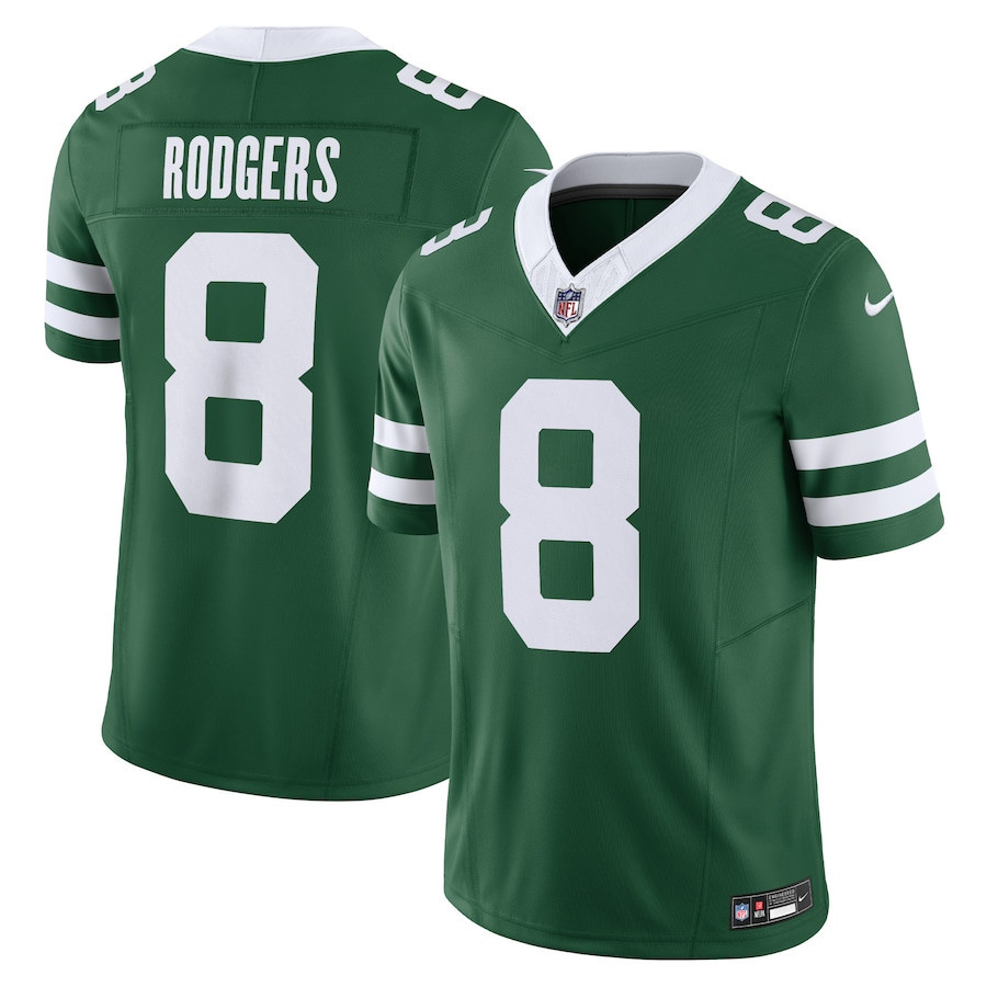 Aaron Rodgers 8 New York Jets Vapor F.U.S.E. Limited Jersey - Men, Legacy Green JS5025 Saliibo