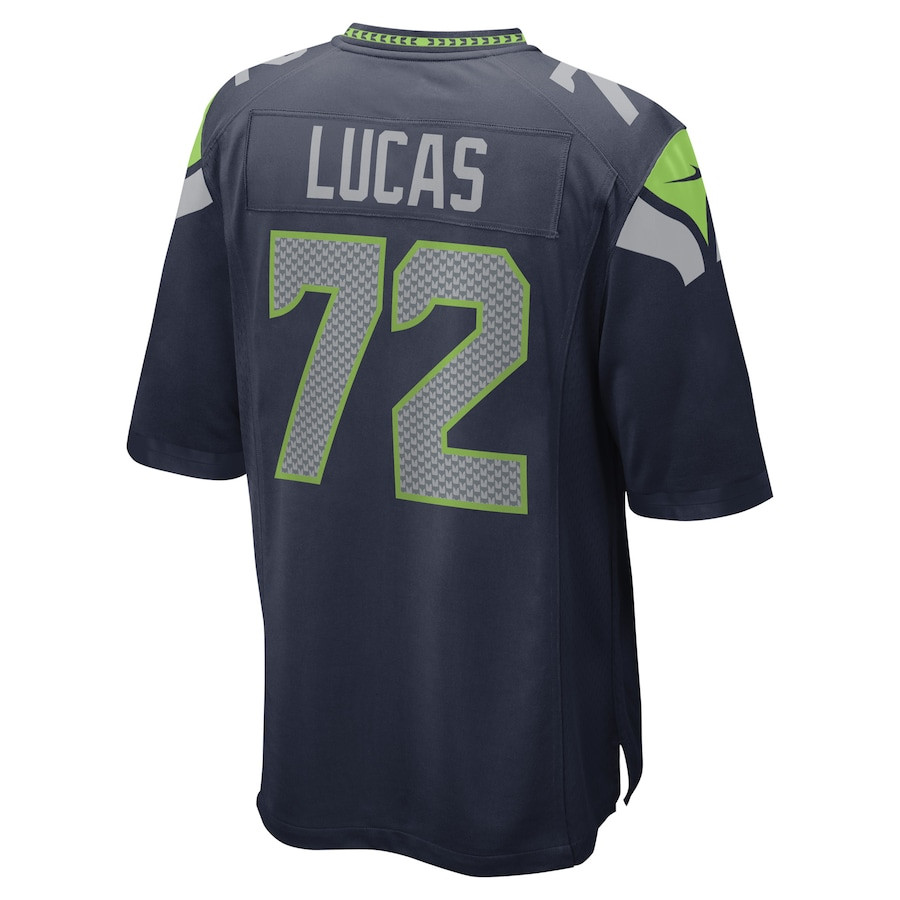 Abraham Lucas 72 Seattle Seahawks Men Game Jersey - College Navy JS6967 Saliibo - Image 3