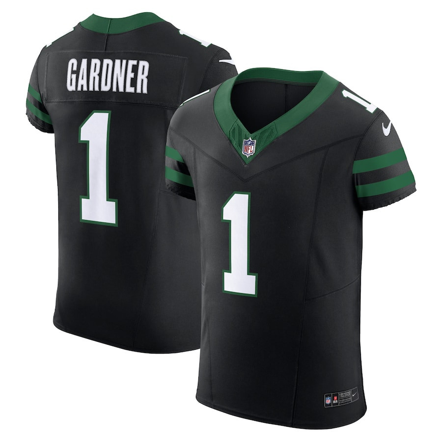 Ahmad Sauce Gardner 1 New York Jets Alternate Vapor F.U.S.E. ELITE Jersey - Legacy Black JS5784 Saliibo