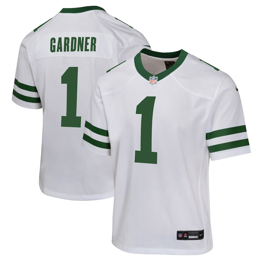 Ahmad Sauce Gardner 1 New York Jets Game YOUTH Jersey - Legacy White JS8215 Saliibo