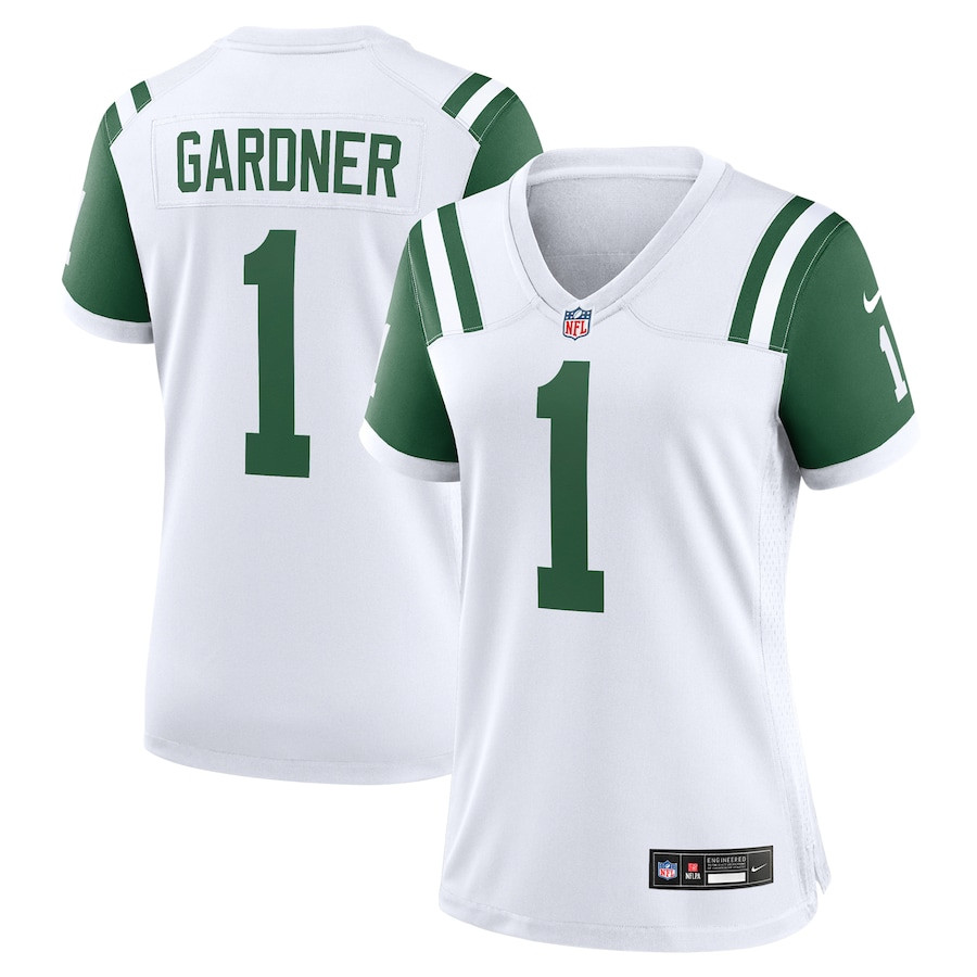 Ahmad Sauce Gardner 1 New York Jets Women's Classic Alternate Game Jersey - White JS5973 Saliibo