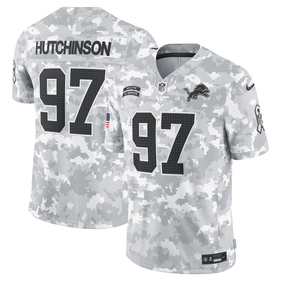 Aidan Hutchinson 97 Detroit Lions 2024 Salute to Service Limited Men Jersey - Arctic Camo JS4362 Saliibo