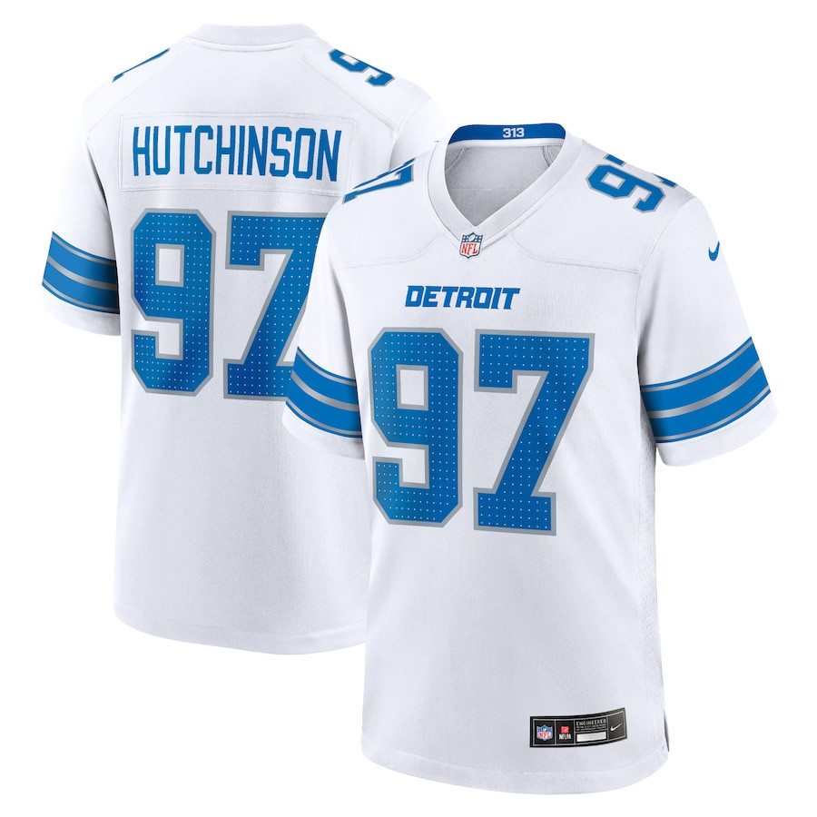 Aidan Hutchinson 97 Detroit Lions Game Jersey - Men, White JS4156 Saliibo