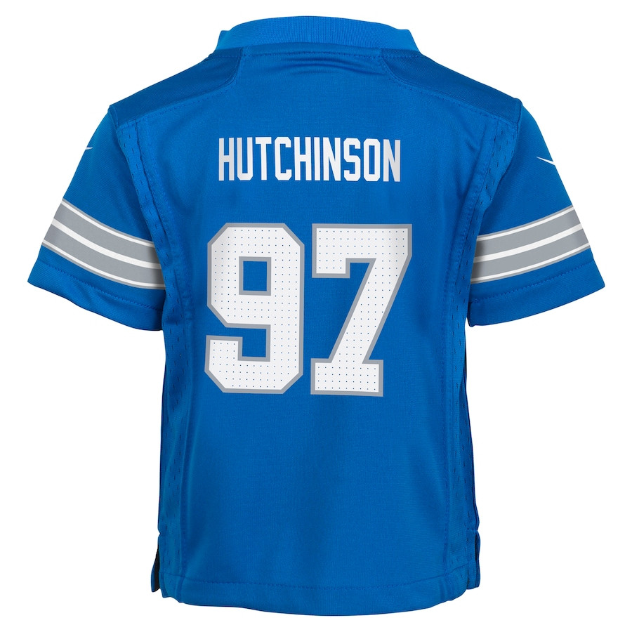 Aidan Hutchinson 97 Detroit Lions Game YOUTH Jersey - Blue JS8625 Saliibo - Image 3
