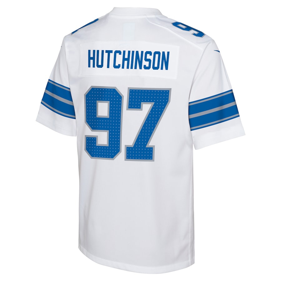 Aidan Hutchinson 97 Detroit Lions Player Game YOUTH Jersey - White JS1472 Saliibo - Image 3