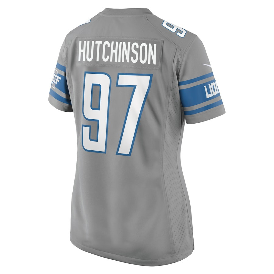 Aidan Hutchinson 97 Detroit Lions Women Game Jersey - Silver JS5826 Saliibo - Image 3