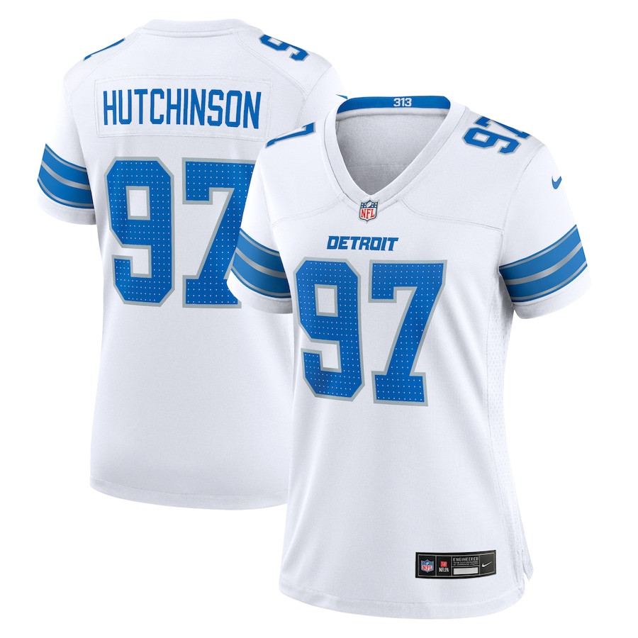 Aidan Hutchinson 97 Detroit Lions Women's White Game Jersey - White JS7656 Saliibo