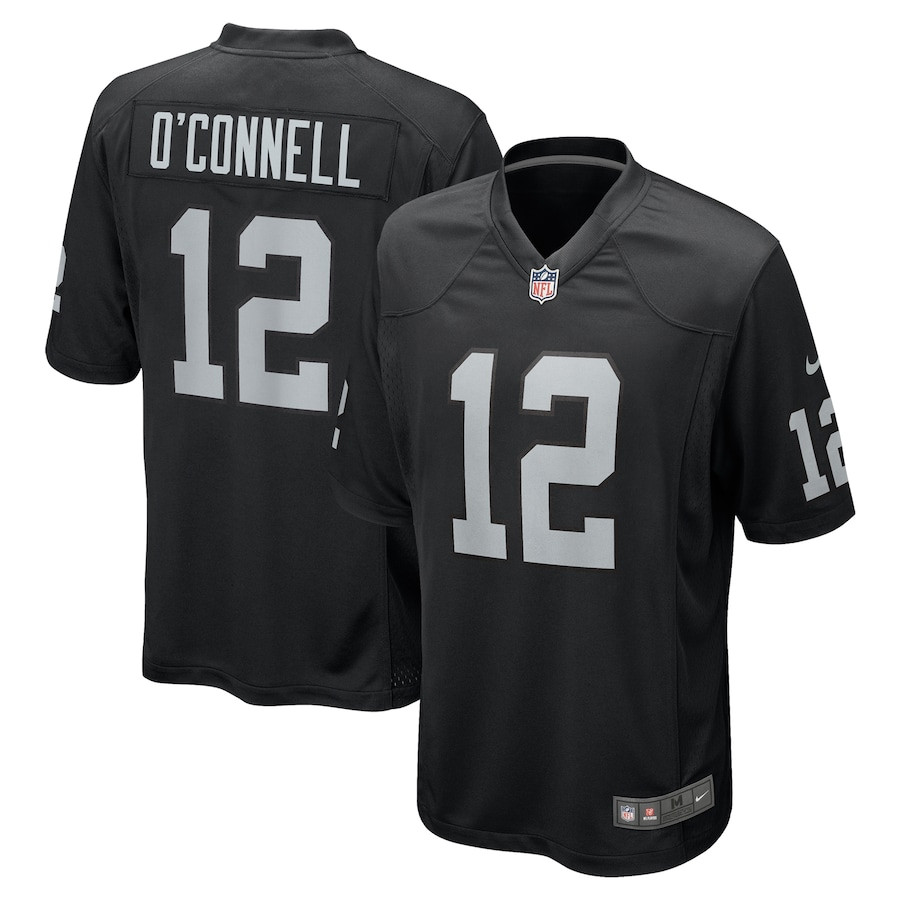 Aidan O'Connell 12 Las Vegas Raiders Team Game Men Jersey - Black JS9849 Saliibo