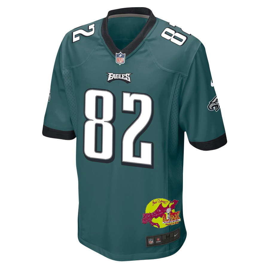 Ainias Smith 82 Philadelphia Eagles Super Bowl LIX New Orleans Patch Game Men Jersey - Midnight Green JS7773 Saliibo - Image 3