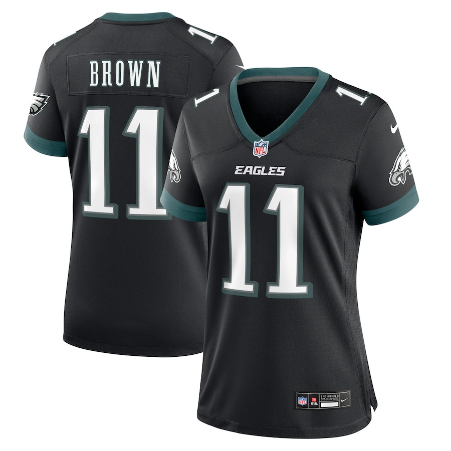 A.J. Brown 11 Philadelphia Eagles Alternate Game Women Jersey - Black JS8026 Saliibo