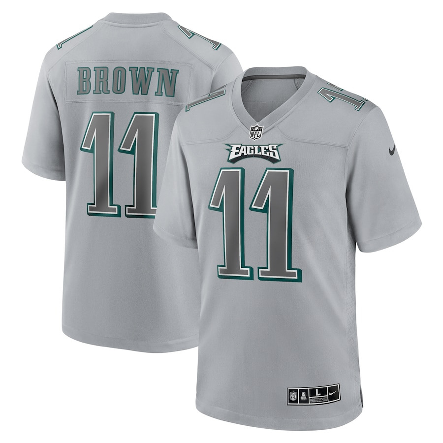 A.J. Brown 11 Philadelphia Eagles Men Atmosphere Fashion Game Jersey - Gray JS2707 Saliibo