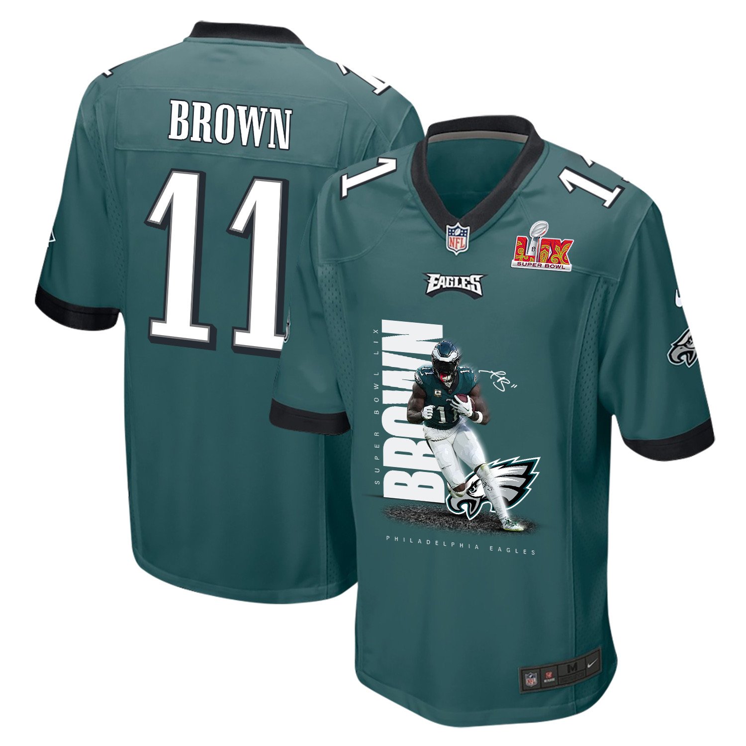 A.J. Brown 11 Philadelphia Eagles 'Mr. UPS' Game Men Jersey - Midnight Green JS9730 Saliibo