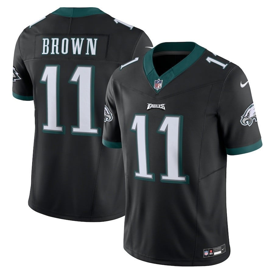 A.J. Brown 11 Philadelphia Eagles Vapor F.U.S.E. Limited Alternate Jersey - Black JS8607 Saliibo