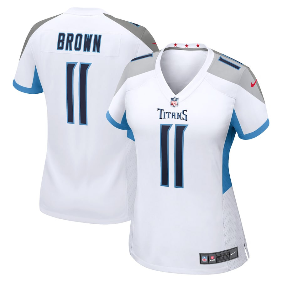 AJ Brown 11 Tennessee Titans Women Game Jersey - White JS7228 Saliibo