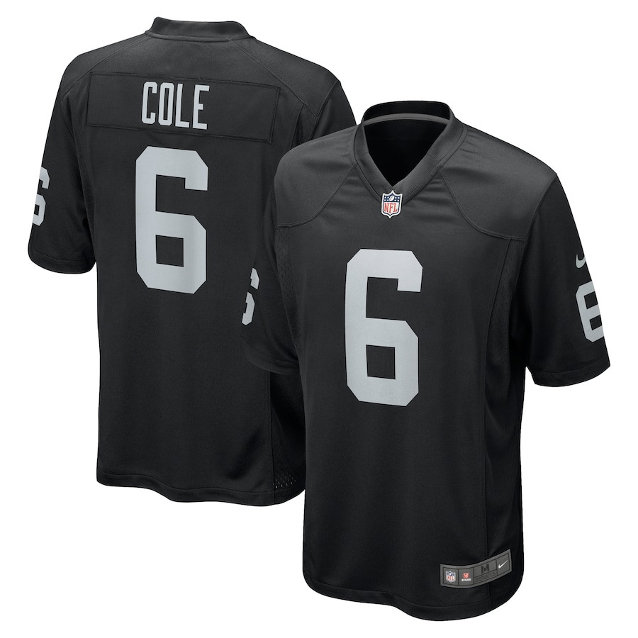 AJ Cole 6 Las Vegas Raiders Men Game Jersey - Black JS1186 Saliibo