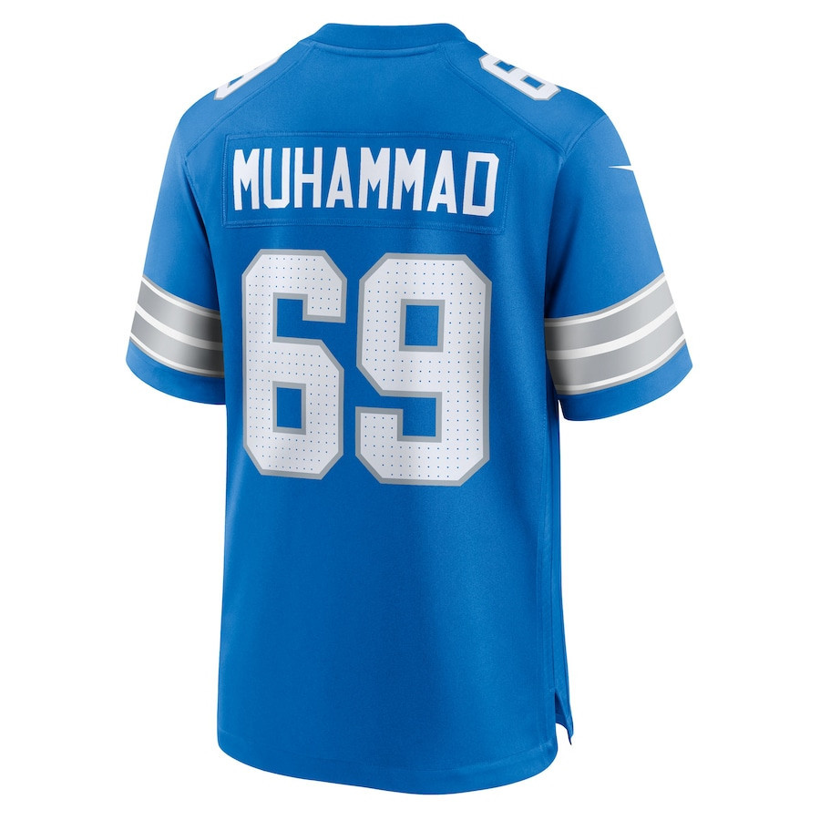 Al-Quadin Muhammad #69 Detroit Lions Super Bowl LIX Jersey - Men's - Blue JS2206 Saliibo - Image 3