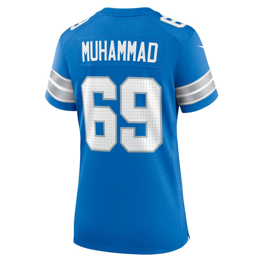Al-Quadin Muhammad #69 Detroit Lions Super Bowl LIX Women's Jersey - Blue JS9226 Saliibo - Image 3