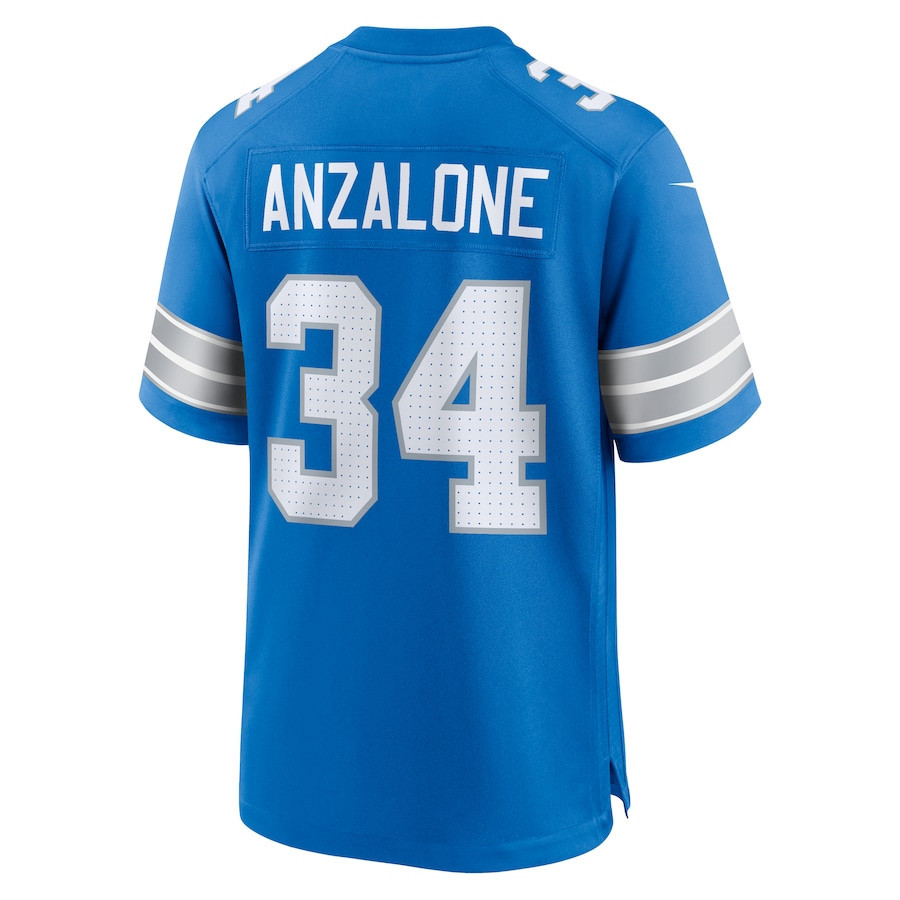 Alex Anzalone #34 Detroit Lions Super Bowl LIX YOUTH Jersey - Blue JS2764 Saliibo - Image 3