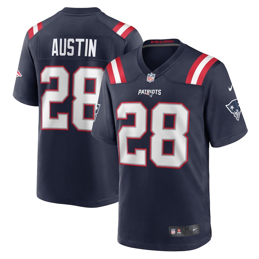 Alex Austin 28 New England Patriots Team Game Men Jersey - Navy JS9530 Saliibo