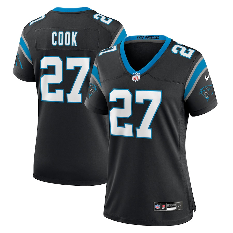 Alex Cook 27 Carolina Panthers Game Women Jersey - Black JS2402 Saliibo