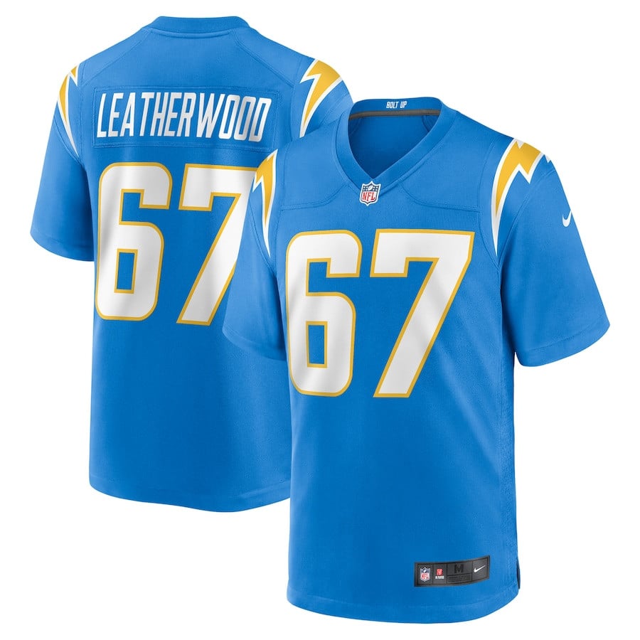 Alex Leatherwood 67 Los Angeles Chargers Team Game Men Jersey - Powder Blue JS3200 Saliibo