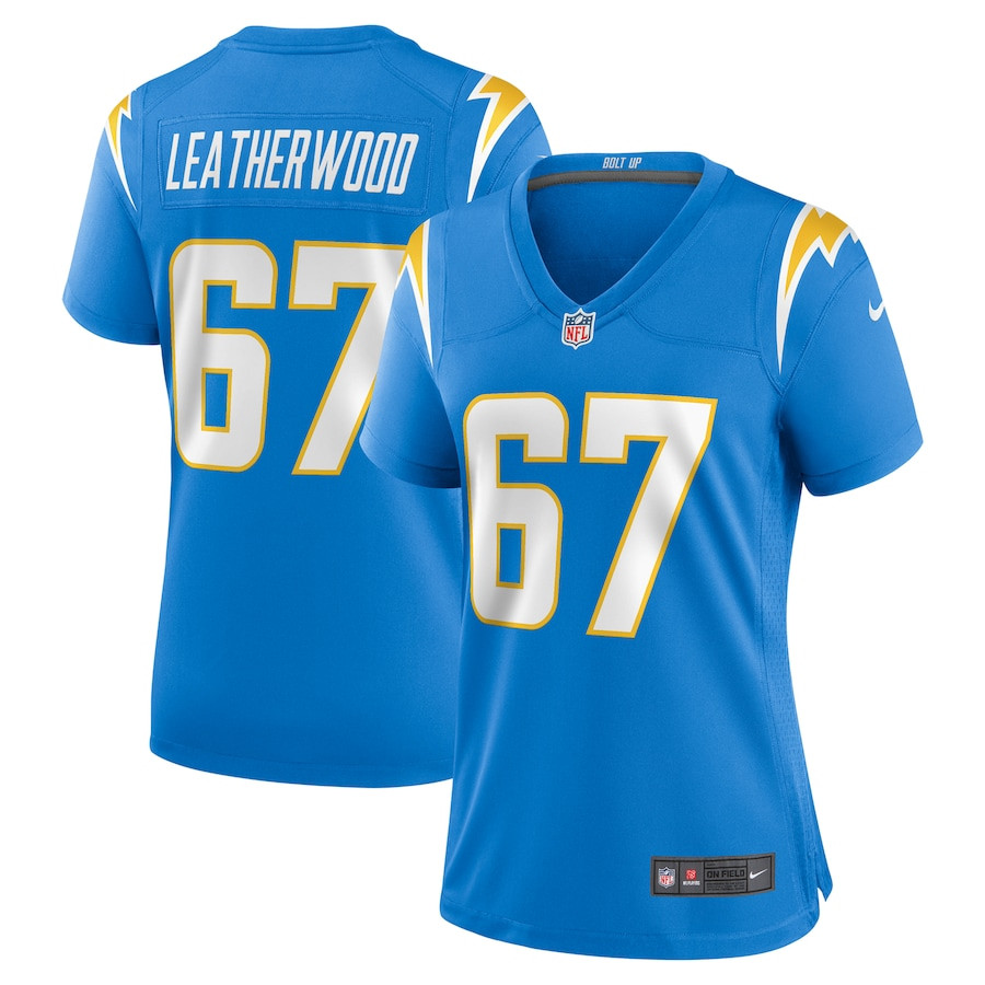 Alex Leatherwood 67 Los Angeles Chargers Women's Game Jersey - Powder Blue JS1524 Saliibo