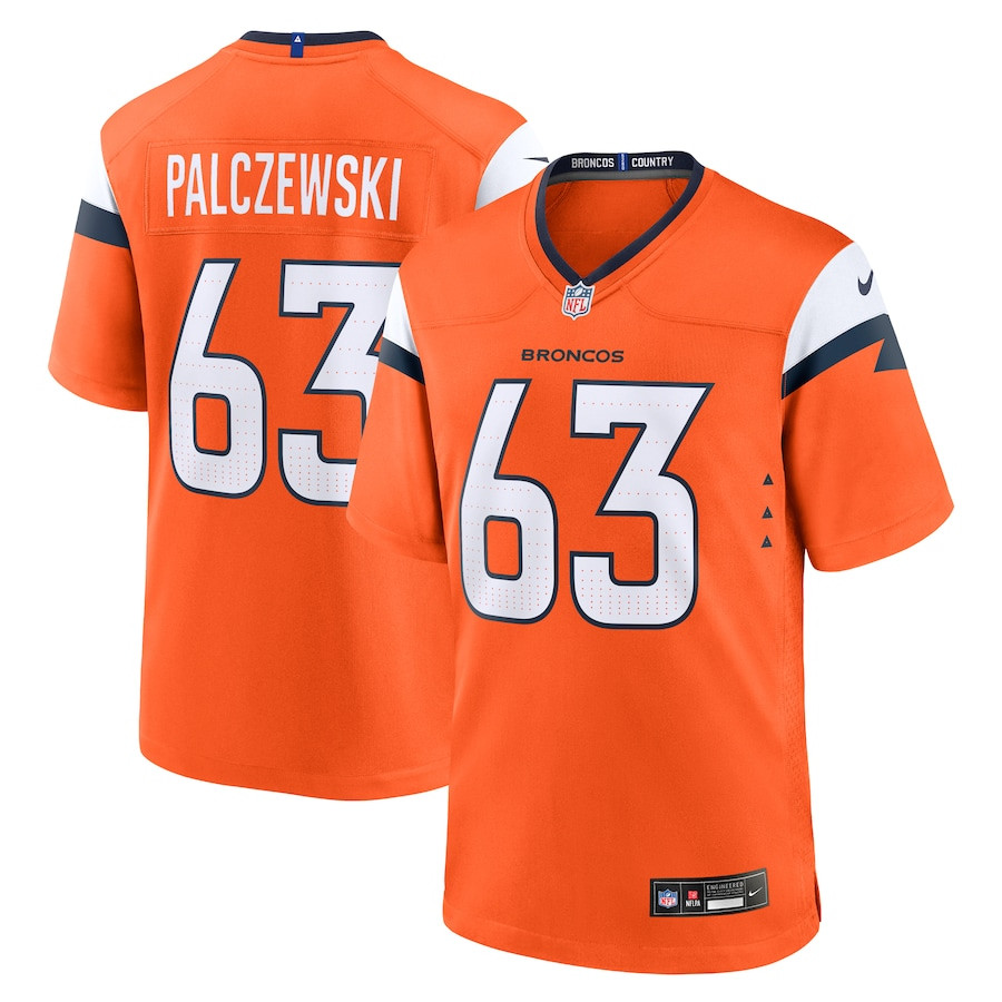 Alex Palczewski 63 Denver Broncos Team Game Men Jersey - Orange JS6398 Saliibo