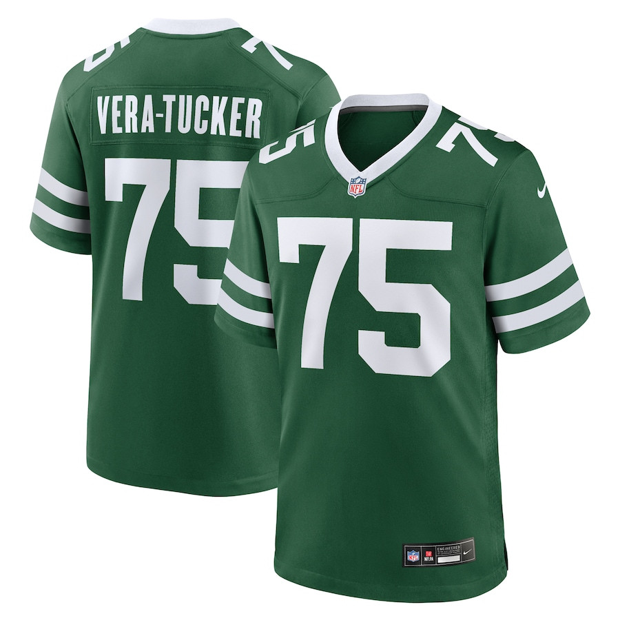 Alijah Vera-Tucker 75 New York Jets Team Game Men Jersey - Legacy Green JS3426 Saliibo