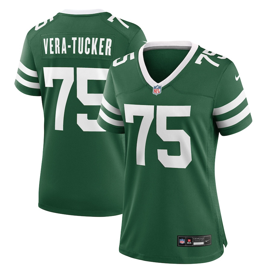 Alijah Vera-Tucker 75 New York Jets Women's Team Game Jersey - Legacy Green JS3022 Saliibo