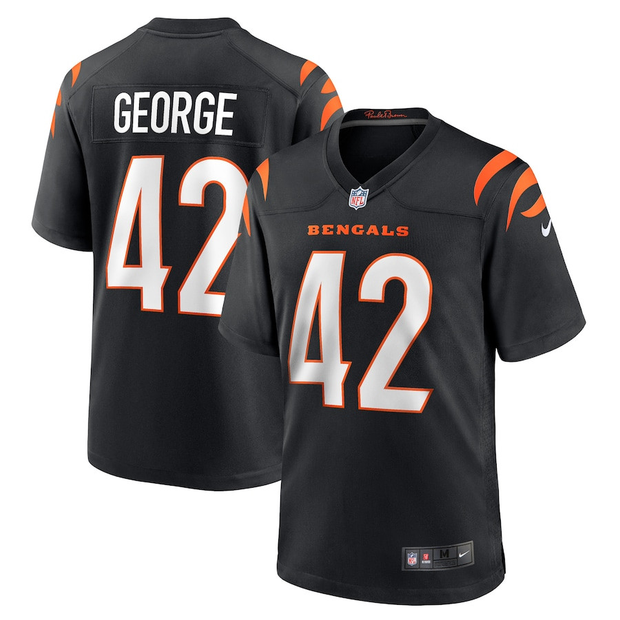 Allan George 42 Cincinnati Bengals Team Game Men Jersey - Black JS2214 Saliibo
