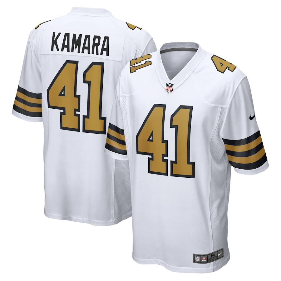 Alvin Kamara 41 New Orleans Saints Alternate Game Men Jersey - White JS1131 Saliibo