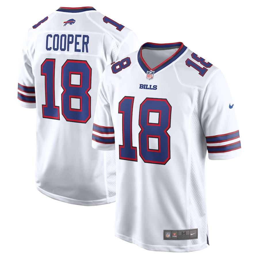 Amari Cooper 18 Buffalo Bills Game Men Jersey - White JS8130 Saliibo