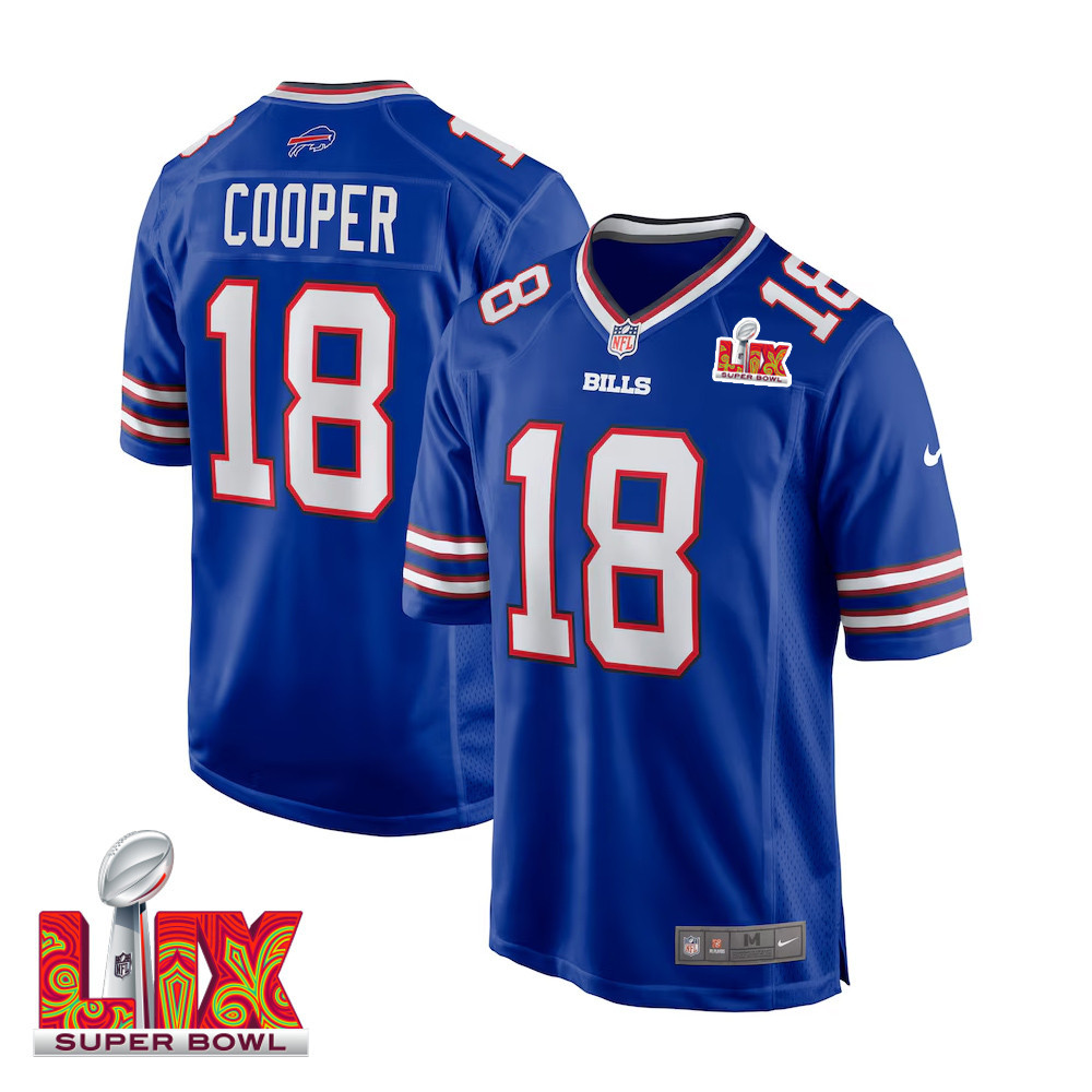 Amari Cooper #18 Buffalo Bills Super Bowl LIX Jersey - Men's - Royal JS2135 Saliibo