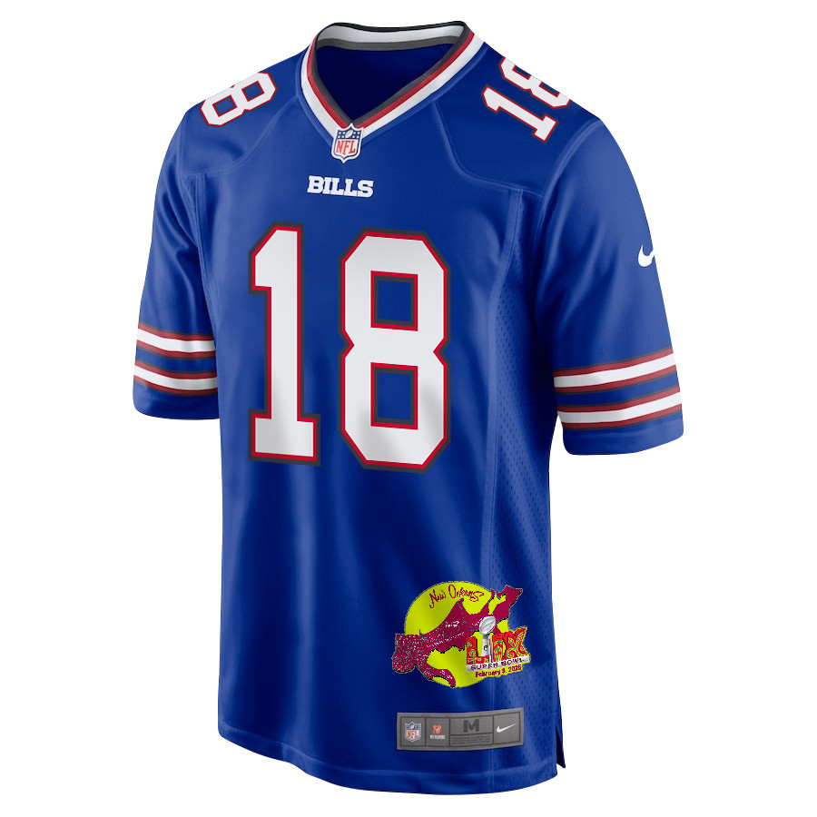 Amari Cooper 18 Buffalo Bills Super Bowl LIX New Orleans Patch Game Men Jersey - Royal JS7243 Saliibo - Image 3
